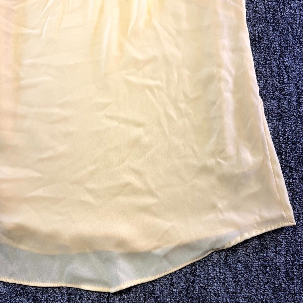 White House Black Market Blouse Top Womens 6 Yellow Lined Sleeveless Back Zip - Picture 2 of 16